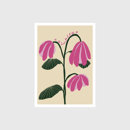 KALIMERA-PINK FLOWERS poster